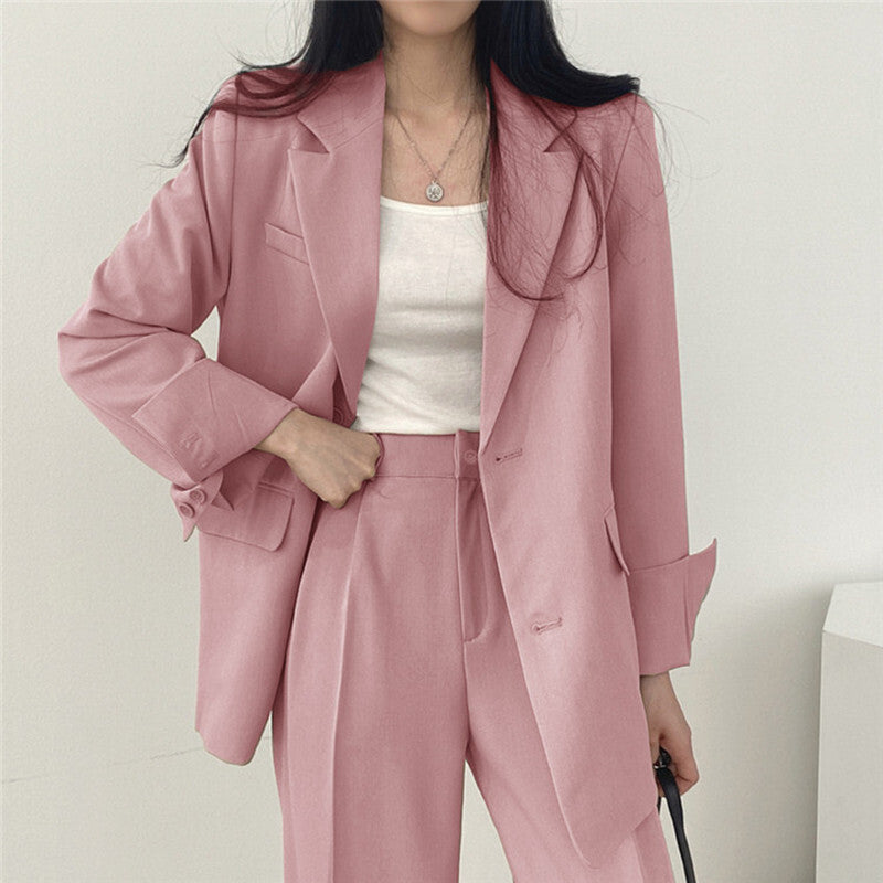 Women's Tailored Blazer Set – Double-Breasted Pants Suit
