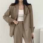 Women's Tailored Blazer Set – Double-Breasted Pants Suit