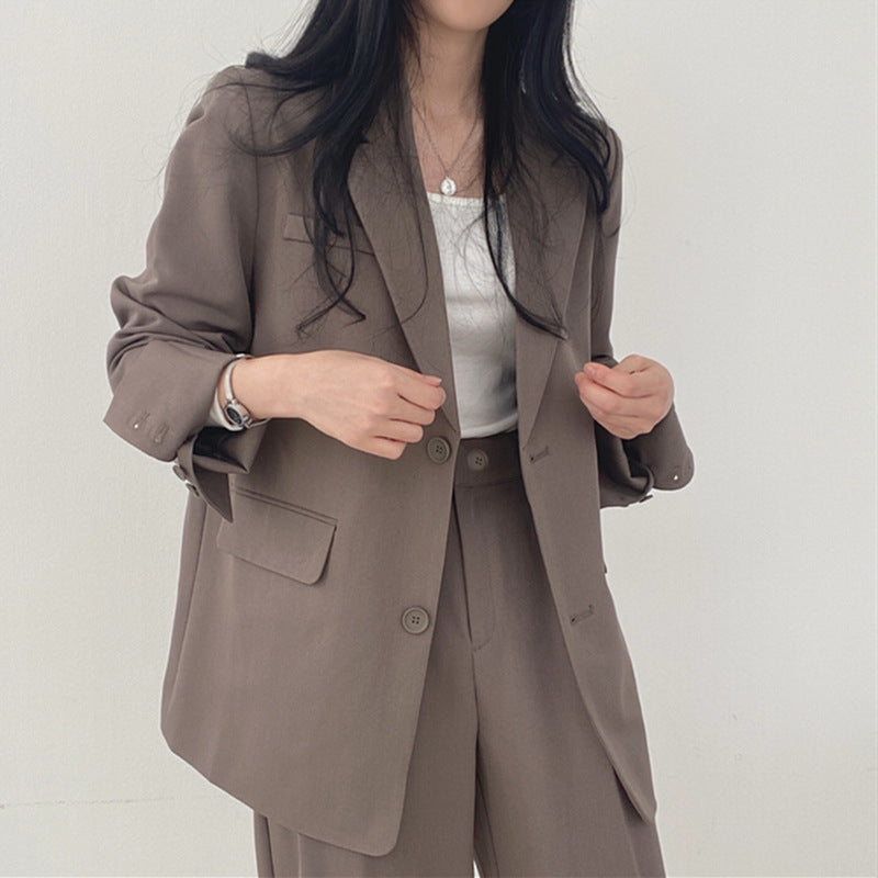 Women's Tailored Blazer Set – Double-Breasted Pants Suit