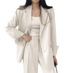 Women's Tailored Blazer Set – Double-Breasted Pants Suit