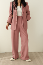 Women's Tailored Blazer Set – Double-Breasted Pants Suit