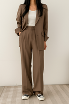 Women's Tailored Blazer Set – Double-Breasted Pants Suit