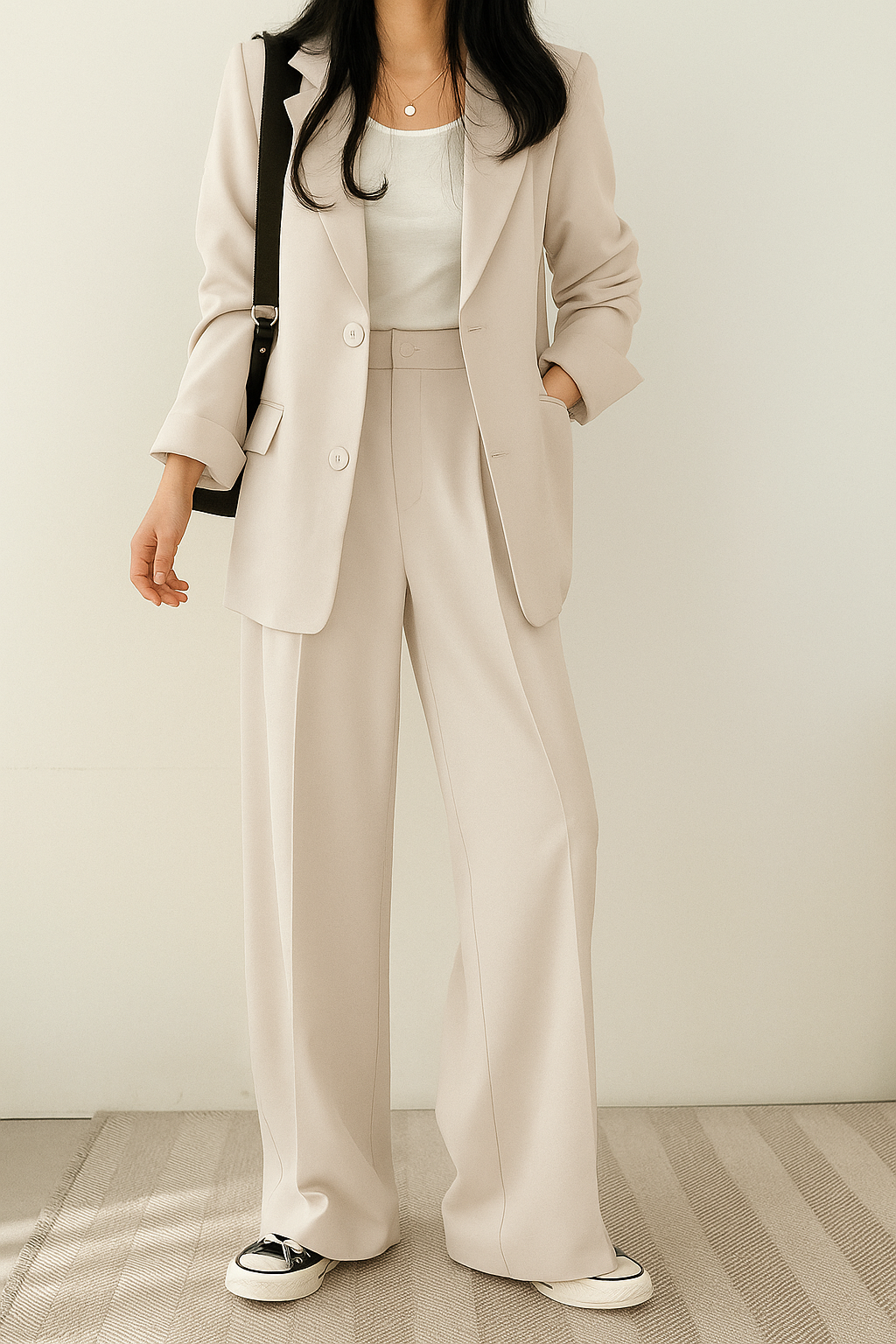 Women's Tailored Blazer Set – Double-Breasted Pants Suit