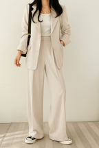 Women's Tailored Blazer Set – Double-Breasted Pants Suit