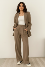 Women's Tailored Blazer Set – Double-Breasted Pants Suit