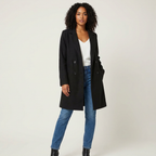 Women's Tailored Long Coat – Lapel Button Dress Overcoat
