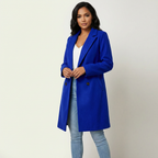 Women's Tailored Long Coat – Lapel Button Dress Overcoat