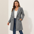 Women's Tailored Long Coat – Lapel Button Dress Overcoat