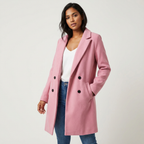 Women's Tailored Long Coat – Lapel Button Dress Overcoat