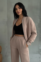 Women's Wide Leg Lounge Set – Zip Front Set