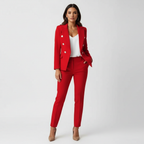 Women's Double-Breasted Pants Suit – Office Blazer Set