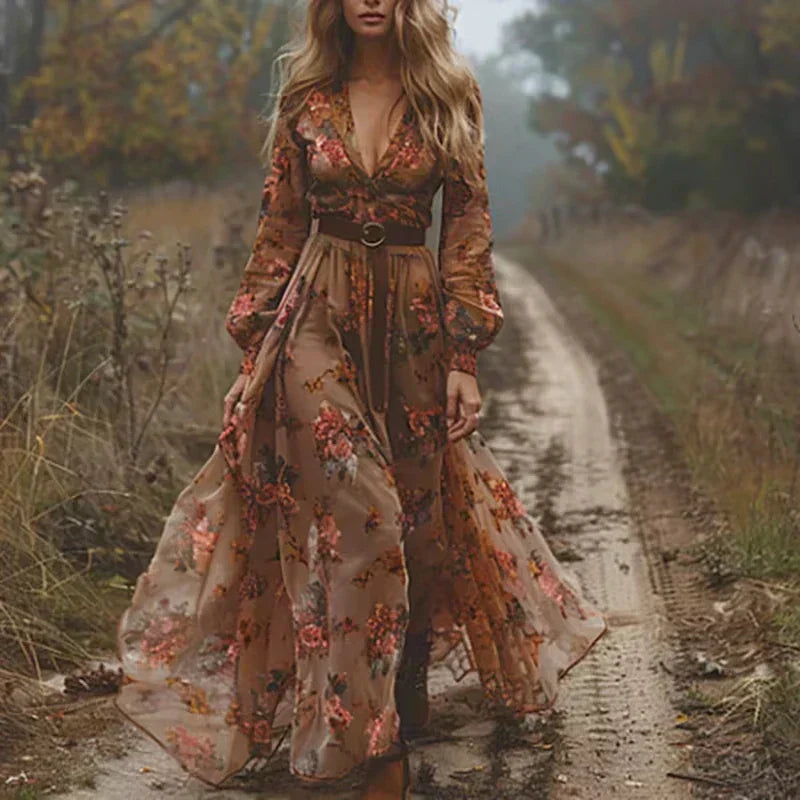 Paisley | Boho Ruffle Maxi Dress