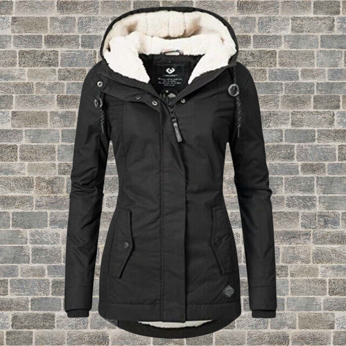 Women's Pleated Hooded Coat – Longline Button Pocket Winter Coat