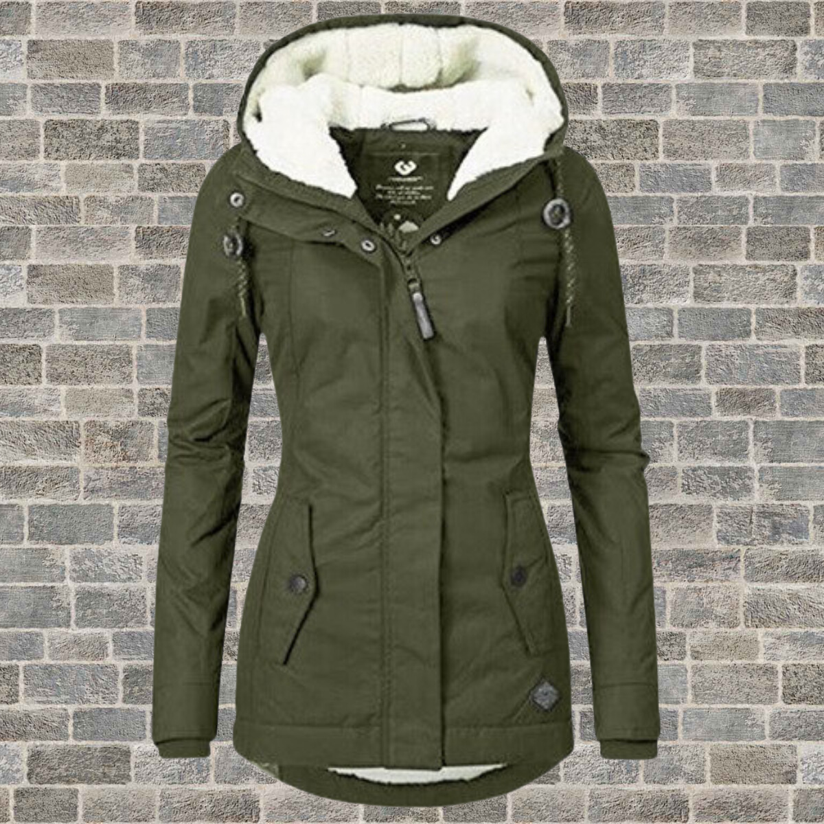 Women's Pleated Hooded Coat – Longline Button Pocket Winter Coat