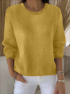 Women's Winter Knit Sweater – Relaxed Long Sleeve Sweater