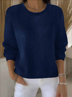 Women's Winter Knit Sweater – Relaxed Long Sleeve Sweater