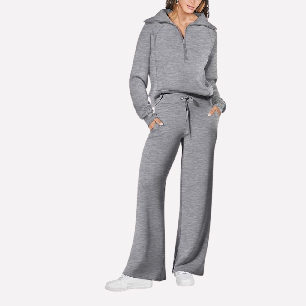 Women's Wide Leg Travel Set – Relaxed Top Matching Pants Set