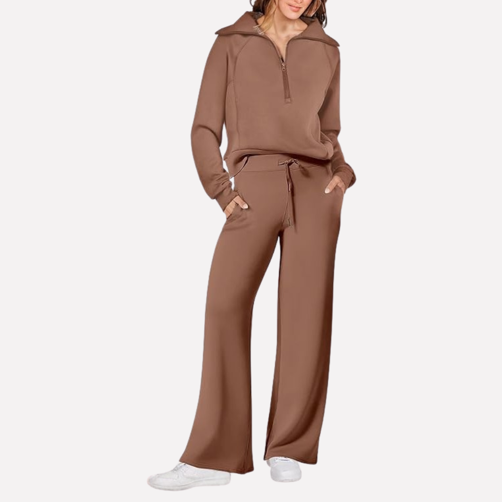 Women's Wide Leg Travel Set – Relaxed Top Matching Pants Set
