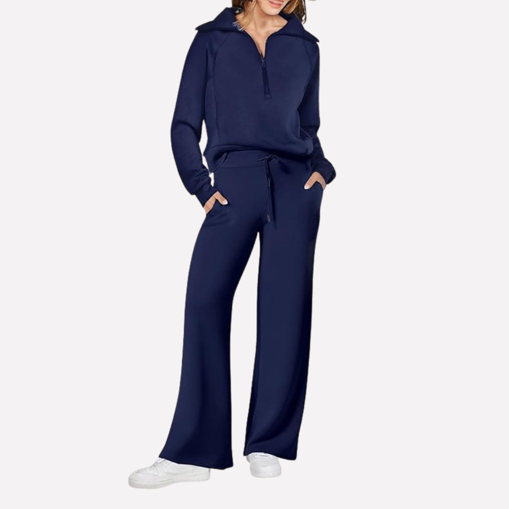 Women's Wide Leg Travel Set – Relaxed Top Matching Pants Set