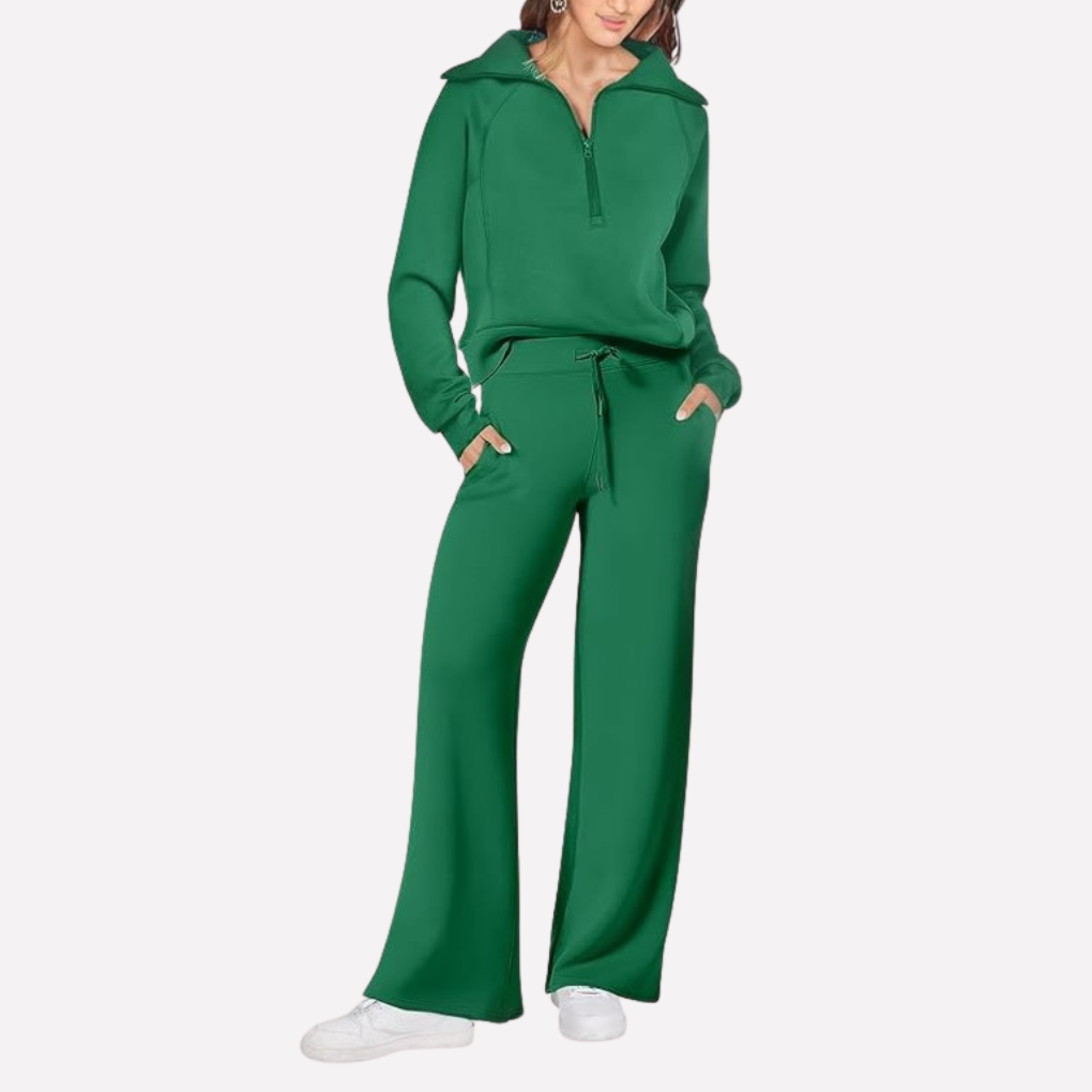 Women's Wide Leg Travel Set – Relaxed Top Matching Pants Set