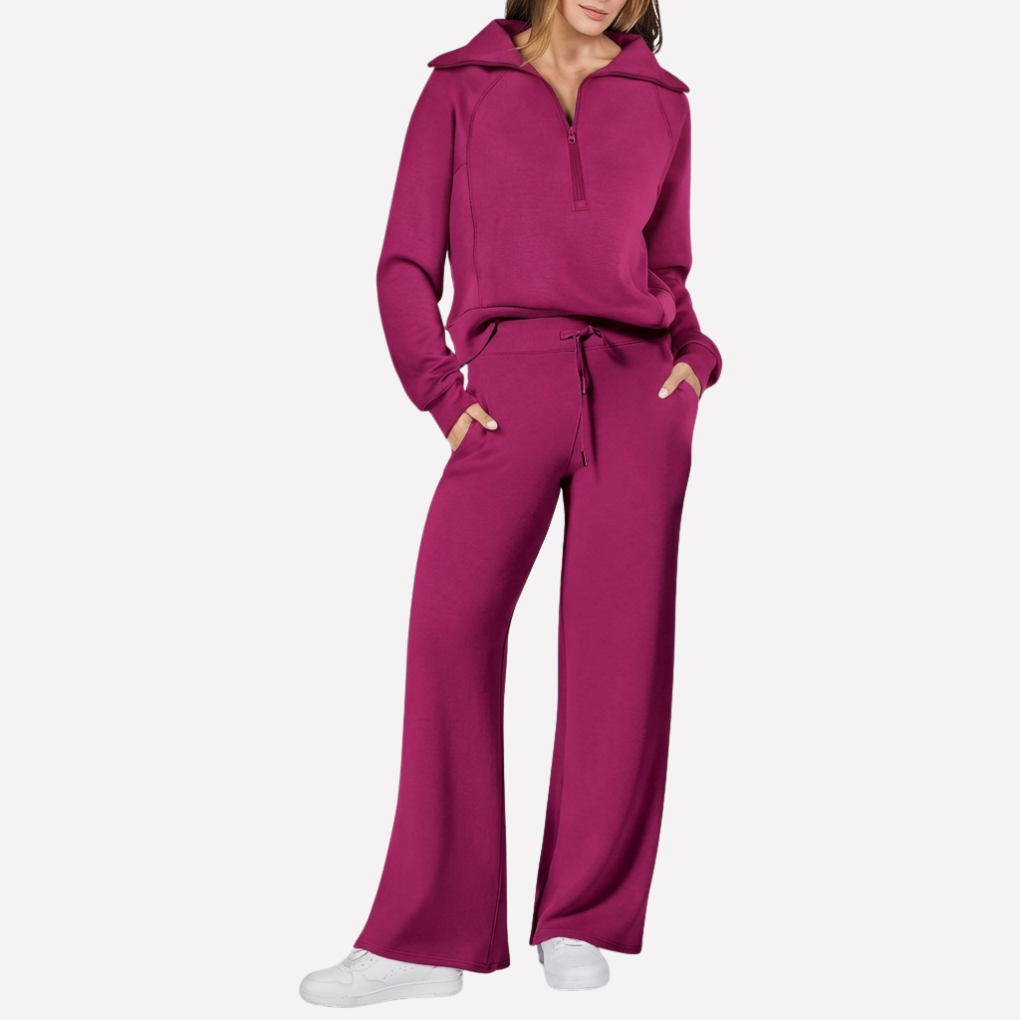 Women's Wide Leg Travel Set – Relaxed Top Matching Pants Set