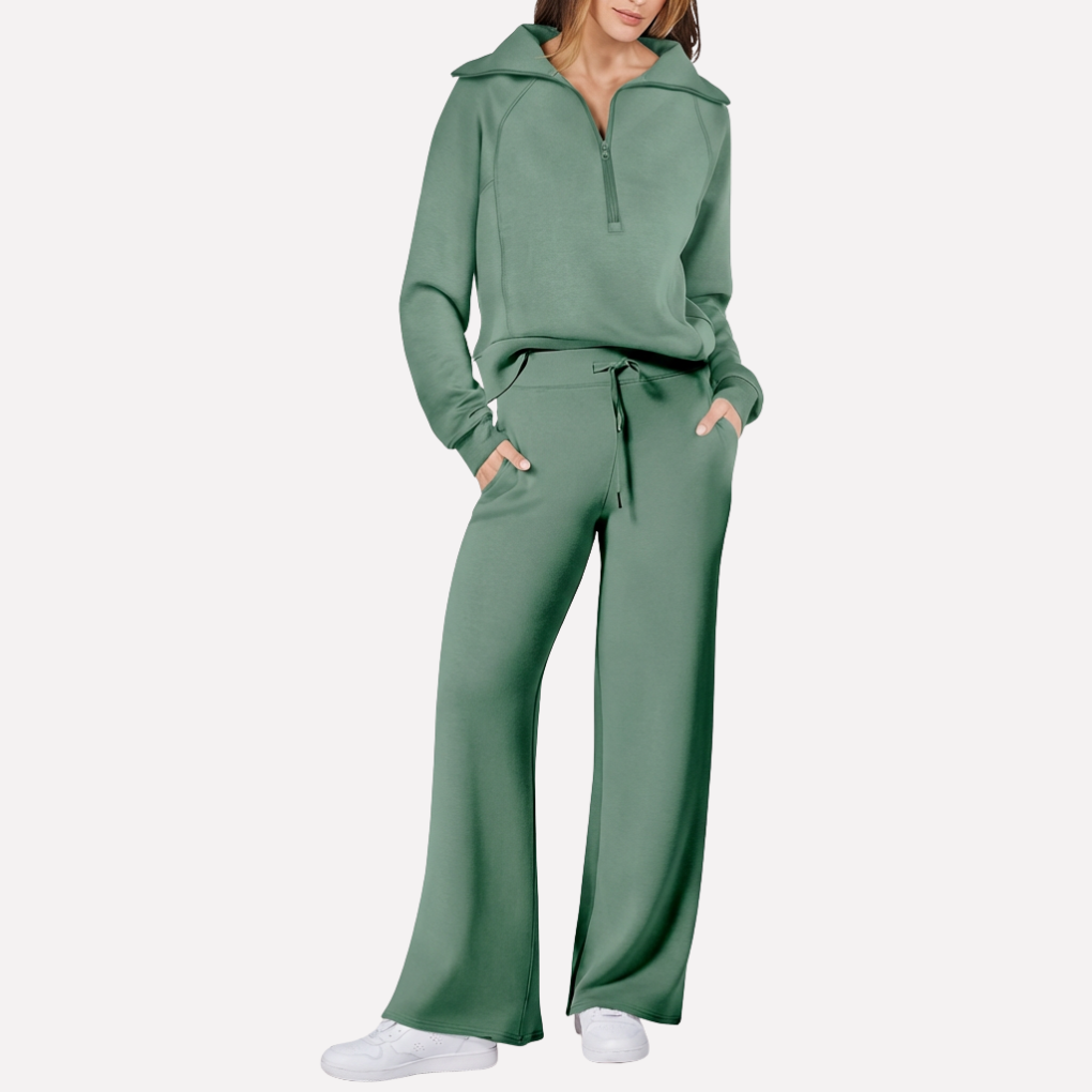 Women's Wide Leg Travel Set – Relaxed Top Matching Pants Set