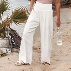 Women's High Waist Palazzo Pants – Wide Leg Elastic Waist Trousers