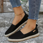 Women's Canvas Espadrilles with Braided Sole and Slip-On Style