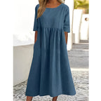 Women's Flowy Midi Dress – Casual Summer Dress