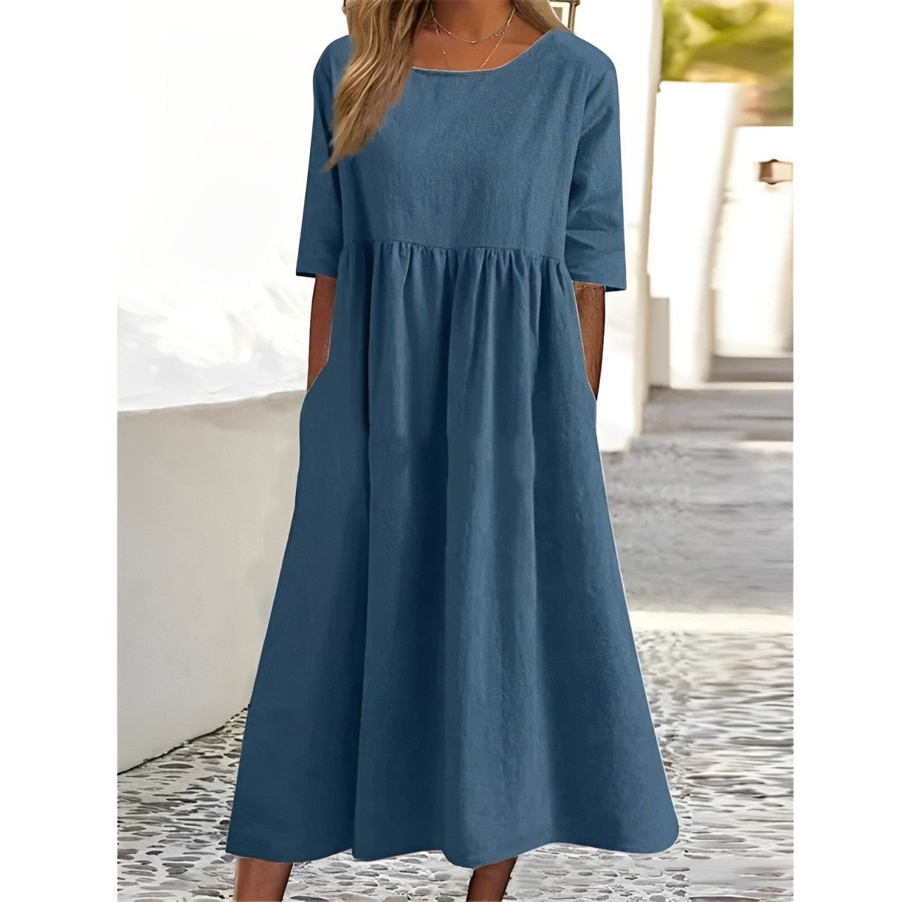 Women's Flowy Midi Dress – Casual Summer Dress