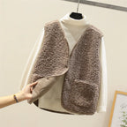 Women's Button Front Gilet – Relaxed Pocket Layering Vest