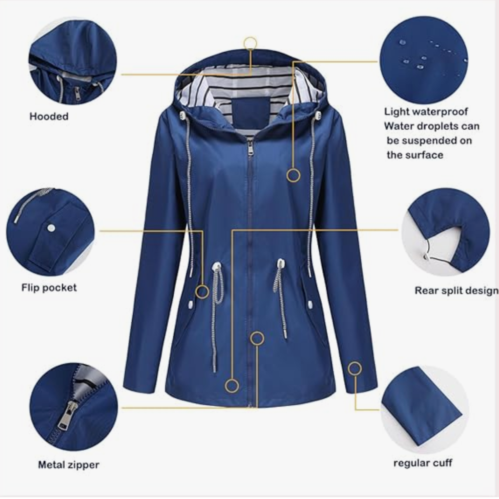 Women's Lightweight Rain Coat – Waterproof Rain Coat – Danielle
