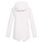 Women's Hooded Mid-Length Jacket – Zip-Up Flap Pocket Outdoor Jacket