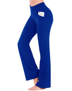 Women's Stretch Pull-On Flared Trousers – High Waist Fitted Pants
