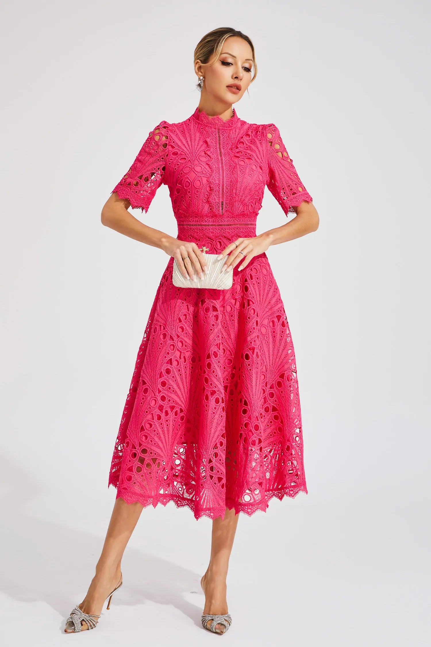 Women's Wedding Guest Dress – Lace Midi Dress