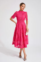 Women's Wedding Guest Dress – Lace Midi Dress