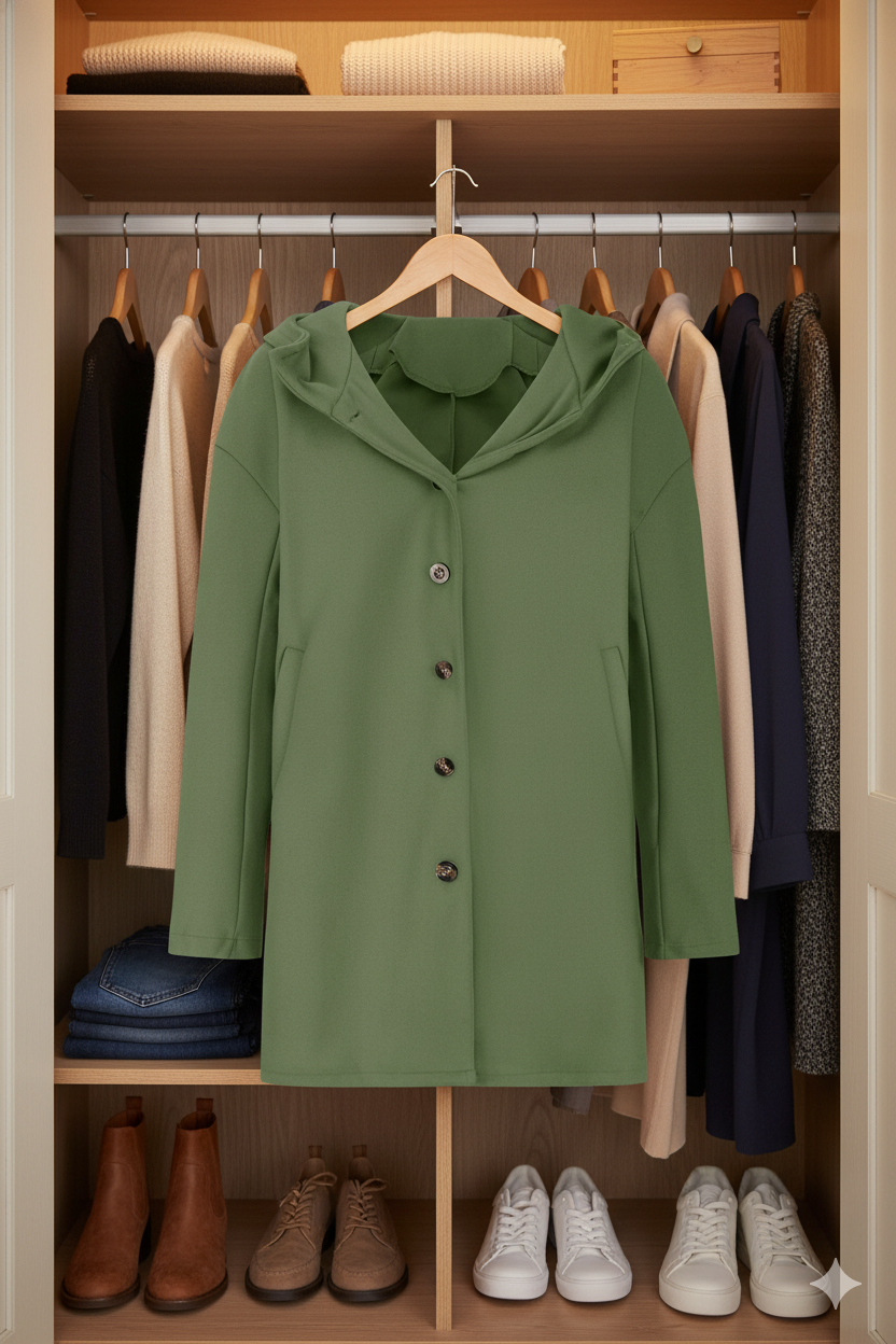 Women's Hooded Longline Coat – Windproof Lightweight Transitional Coat
