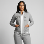 Women's Contrast Trim Set – Zip Jacket Pants Set