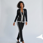 Women's Contrast Trim Set – Zip Jacket Pants Set