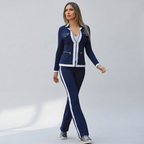 Women's Contrast Trim Set – Zip Jacket Pants Set