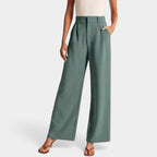 Women's Flowy Wide Leg Trousers – High Waist Everyday Dress Pants