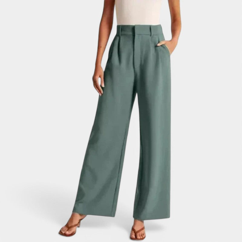 Women's Flowy Wide Leg Trousers – High Waist Everyday Dress Pants