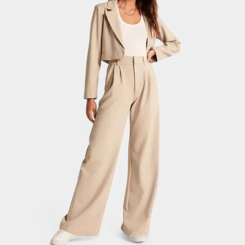 Women's Flowy Wide Leg Trousers – High Waist Everyday Dress Pants