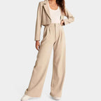 Women's Flowy Wide Leg Trousers – High Waist Everyday Dress Pants