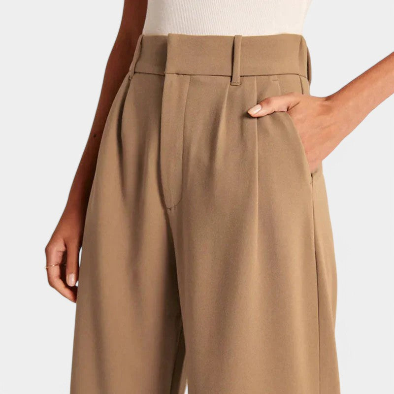 Women's Flowy Wide Leg Trousers – High Waist Everyday Dress Pants
