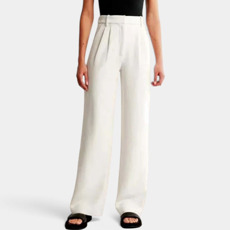 Women's Flowy Wide Leg Trousers – High Waist Everyday Dress Pants