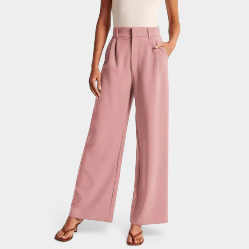 Women's Flowy Wide Leg Trousers – High Waist Everyday Dress Pants