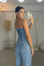 Women's Strapless Pants Set – Glitter Party Set