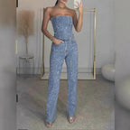 Women's Strapless Pants Set – Glitter Party Set
