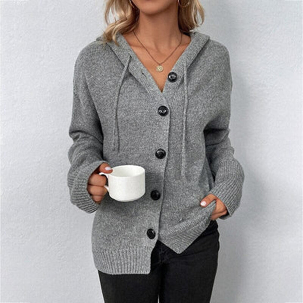 Women's Button Front Cardigan – Classic Long Sleeve Cardigan